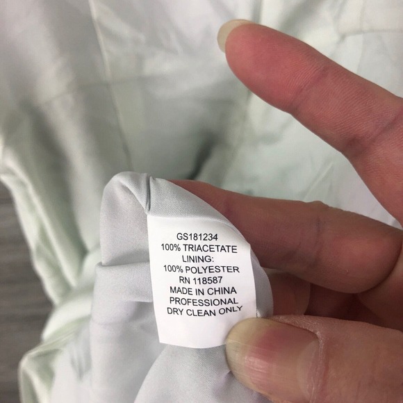 GREY JASON WU Short Dress In Light Green Size 4 $490 Deep Neckline Twill Draped - Picture 11 of 11